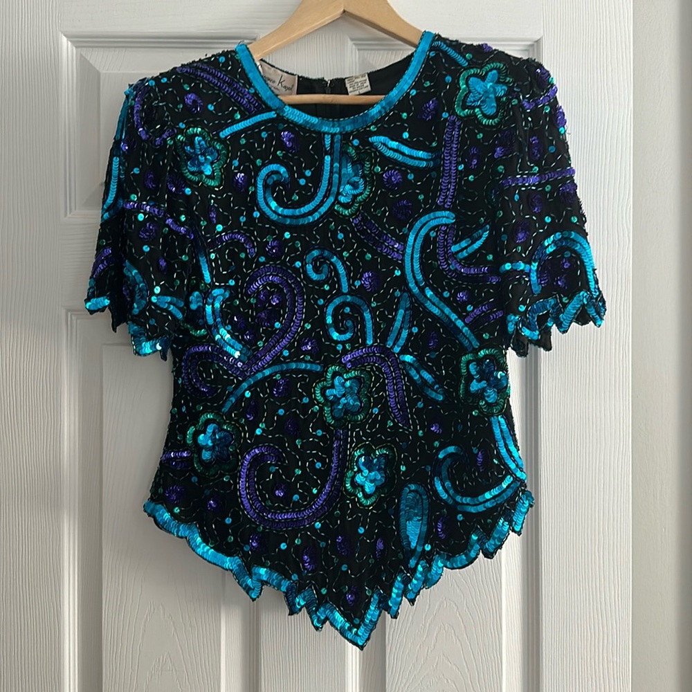 Laurence Kazen sequined top
